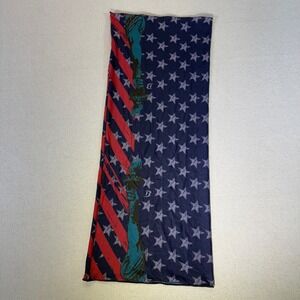 Patriotic Statue of Liberty Stars and Stripes Neck Gaiter Face Mask Blue Red
